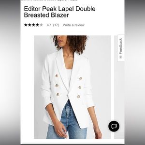 White double breasted blazer with gold buttons size XL🔥